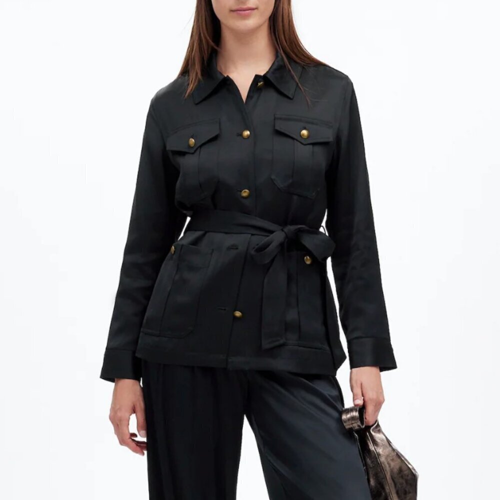 NWT! MADEWELL Double Faced Satin Safari‎ Jacket Size Small